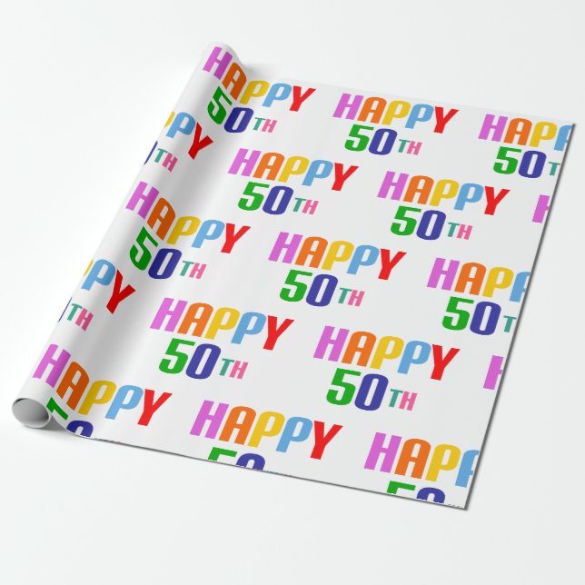 Papel De Regalo Feliz 50.ª (Desenrollado)