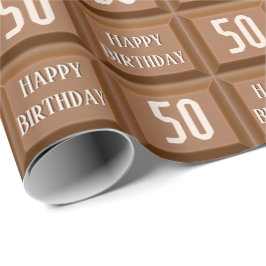 Papel De Regalo Feliz 50.º Bar de dulces de chocolate