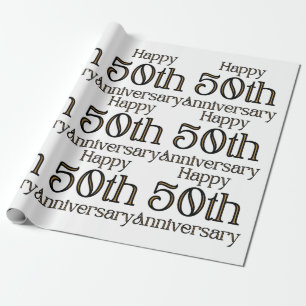 Papel De Regalo Feliz 50° aniversario