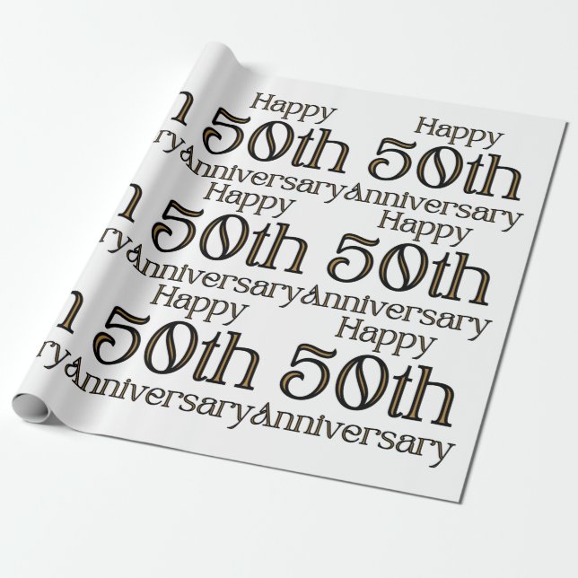 Papel De Regalo Feliz 50° aniversario (Desenrollado)