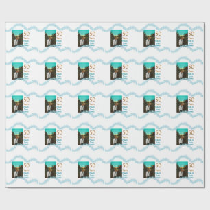 Papel De Regalo Feliz 50 aniversario agregar nombre de la pareja f