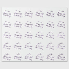 Papel De Regalo Feliz 50 aniversario nombre año simple