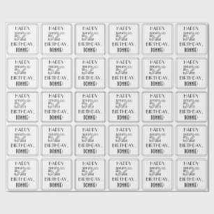 Papel De Regalo FELIZ 52º CUMPLEAÑOS; Estilo Art Deco; Nombre Pers