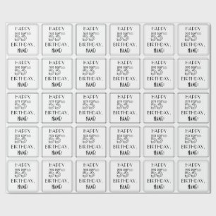 Papel De Regalo FELIZ 53º CUMPLEAÑOS; Estilo Art Deco; Nombre pers