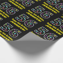 Feliz 56º cumpleaños, divertido patrón de estrella