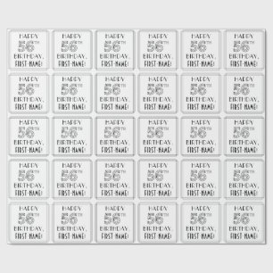 Papel De Regalo FELIZ 56º CUMPLEAÑOS; Estilo Art Deco; Nombre pers