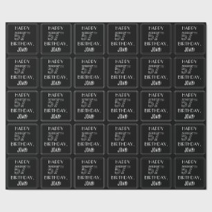 Papel De Regalo FELIZ 57º CUMPLEAÑOS; Estilo Art Deco con nombre p