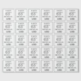 Papel De Regalo FELIZ 63º CUMPLEAÑOS; Estilo Art Deco; Nombre pers