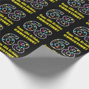 Papel De Regalo Feliz 68º cumpleaños, divertido patrón de estrella