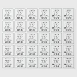 Papel De Regalo FELIZ 73º CUMPLEAÑOS; Estilo Art Deco; Nombre pers