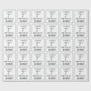 Papel De Regalo FELIZ 7 DE CUMPLEAÑOS; Estilo Art Decó; Nombre per