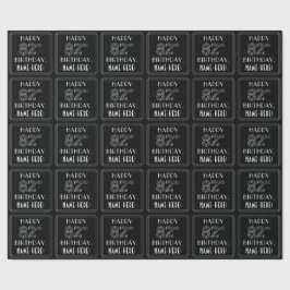 Papel De Regalo FELIZ 82º CUMPLEAÑOS; Estilo Art Deco con Nombre P