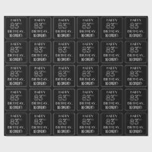 Papel De Regalo FELIZ 83º CUMPLEAÑOS; Estilo Art Deco con nombre p