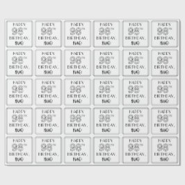 Papel De Regalo FELIZ 98º CUMPLEAÑOS; Estilo Art Deco; Nombre pers