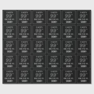 Papel De Regalo FELIZ 99º CUMPLEAÑOS; Estilo Art Decó con Nombre P