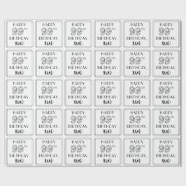 Papel De Regalo FELIZ 99º CUMPLEAÑOS; Estilo Art Deco; Nombre pers