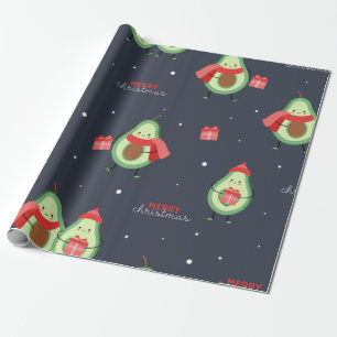 Papel De Regalo Feliz aguacate navideño