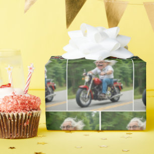Papel De Regalo Feliz anciano montando en motocicleta