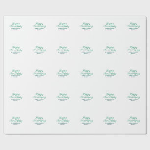 Papel De Regalo Feliz aniversario boda nombre fecha año simple mi