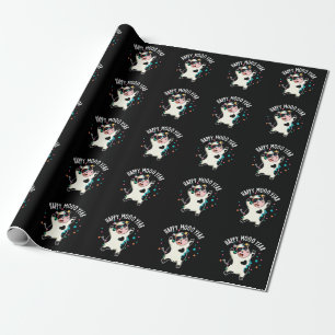 Papel De Regalo Feliz Año Moo Gracioso Cow Pun Dark BG