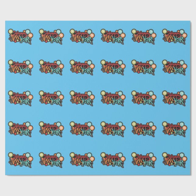 Papel De Regalo Feliz Año Nuevo (Superficie plana)