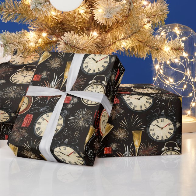 Papel De Regalo Feliz Año Nuevo (Vacaciones)