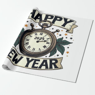 Papel De Regalo Feliz Año Nuevo 2025