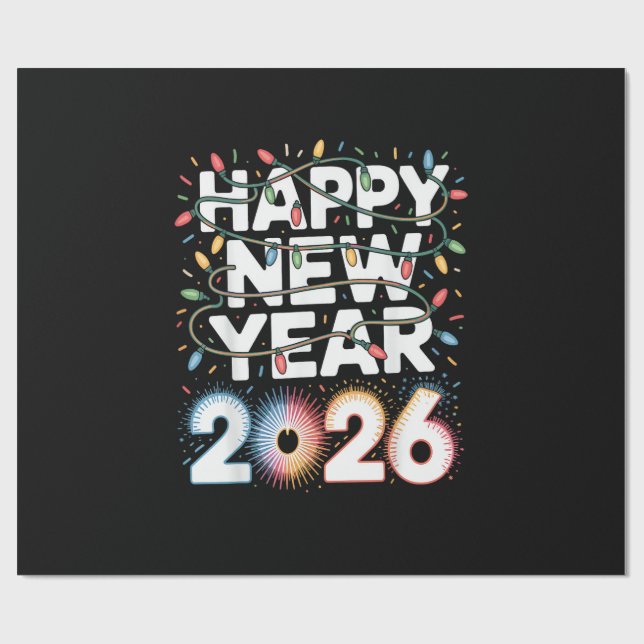Papel De Regalo Feliz Año Nuevo 2026 (Superficie plana)