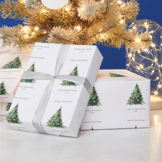 Papel De Regalo Feliz árbol de Navidad  (Vacaciones)