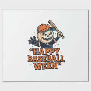 Papel De Regalo Feliz béisbol Ween Vintage Halloween béisbol Des