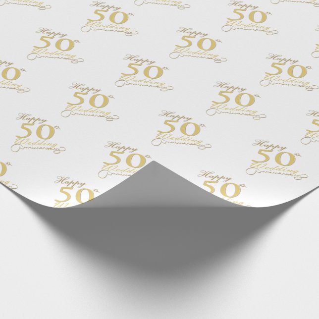 Papel De Regalo "¡Feliz Boda número 50!" (Esquina)