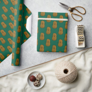 Papel De Regalo Feliz Cazador de Batatas Dulces Verde