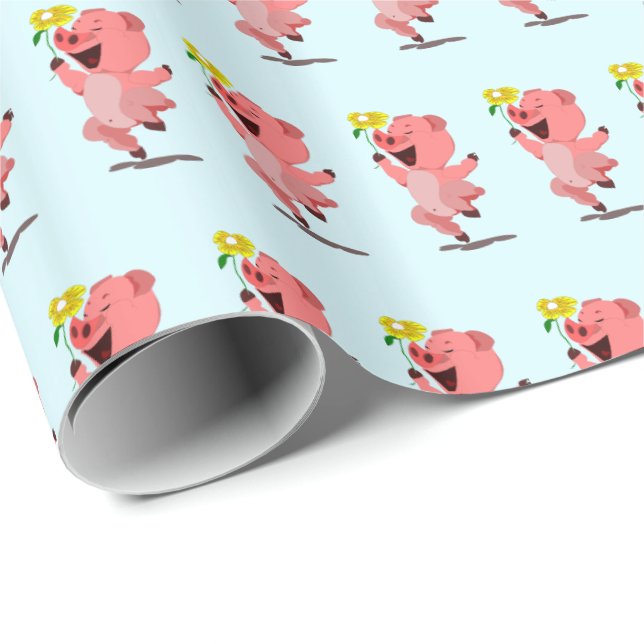 Papel de Regalo Feliz Cerdito (Esquina del rollo)