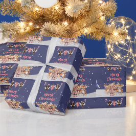 Papel De Regalo Feliz Chica de Navidad reno Candy Cane Fairies