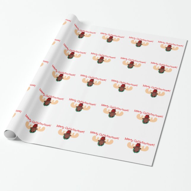 Papel De Regalo Feliz Christmoose (Desenrollado)