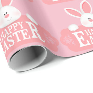 Papel De Regalo Feliz Conejo Blanco de Pascua