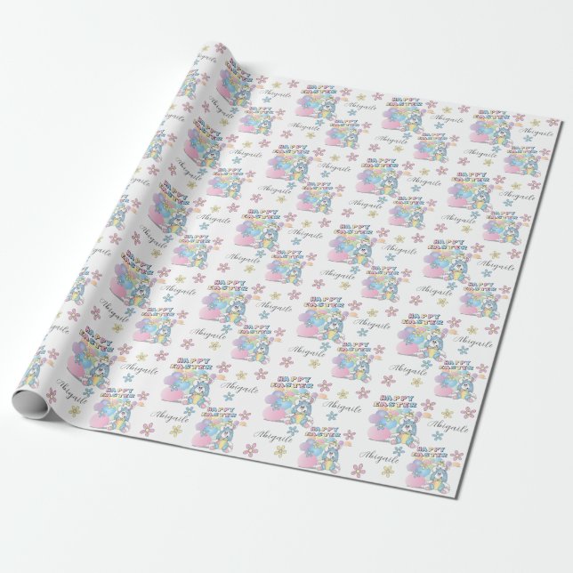 Papel De Regalo Feliz Conejo de Pascua (Desenrollado)