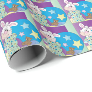 Papel De Regalo Feliz Conejo de Pascua - Azul