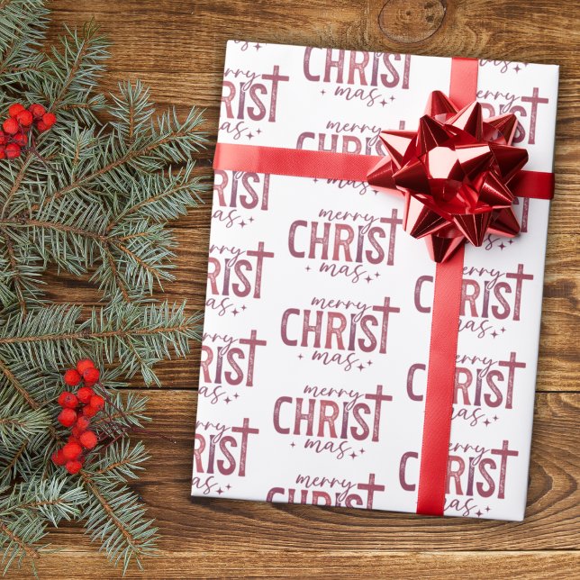 Papel De Regalo Feliz Cristo mas Cristiano Religioso Rojo Moderno (Subido por el creador)