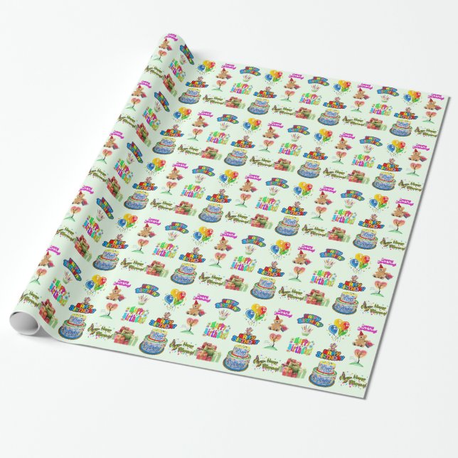 Papel De Regalo Feliz cumpleaños (Desenrollado)