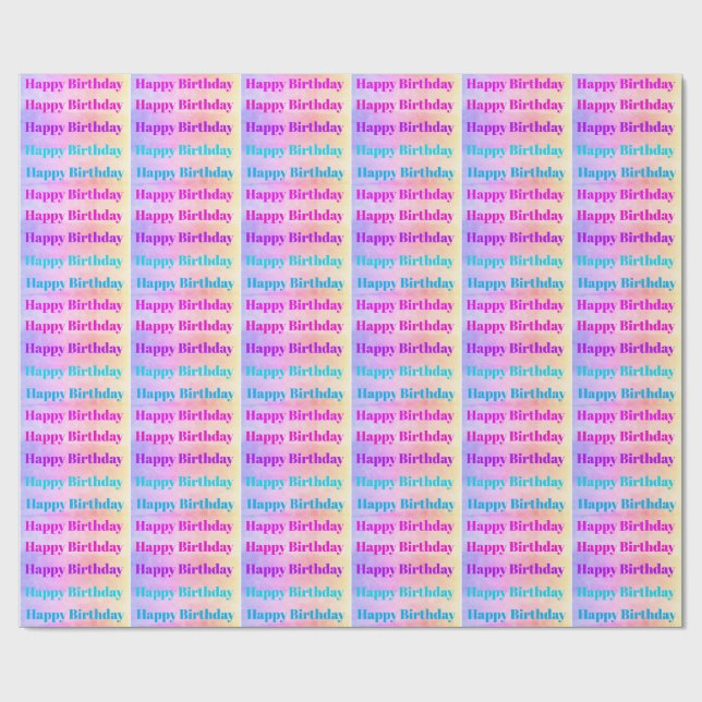 Papel de Regalo Feliz Cumpleaños (Superficie plana)