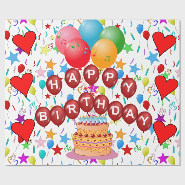 Papel De Regalo ¡Feliz cumpleaños! (Superficie plana)
