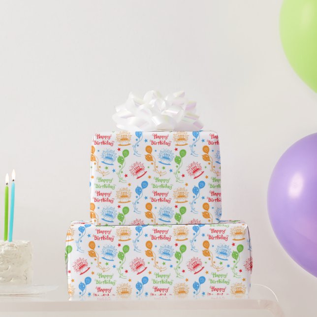 Papel De Regalo Feliz Cumpleaños (Regalos de fiesta)