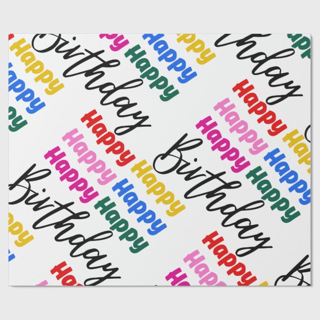 PAPEL DE REGALO FELIZ CUMPLEAÑOS (Superficie plana)