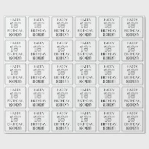 Papel De Regalo FELIZ CUMPLEAÑOS 18; Estilo Art Deco; Nombre perso