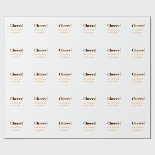 Papel De Regalo Feliz cumpleaños 21 añade nombre fecha simple mini