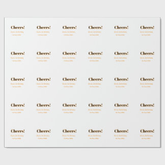 Papel De Regalo Feliz cumpleaños 21 añade nombre fecha simple mini
