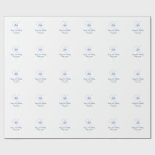 Papel De Regalo Feliz cumpleaños 21 azul agregar nombre monograma 