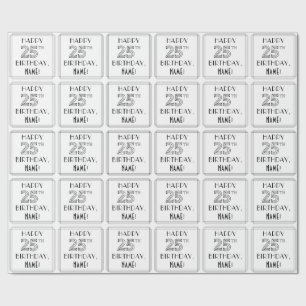 Papel De Regalo FELIZ CUMPLEAÑOS 25; Estilo Art Deco; Nombre perso