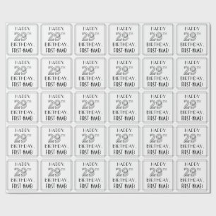 Papel De Regalo FELIZ CUMPLEAÑOS 29; Estilo Art Deco; Nombre perso